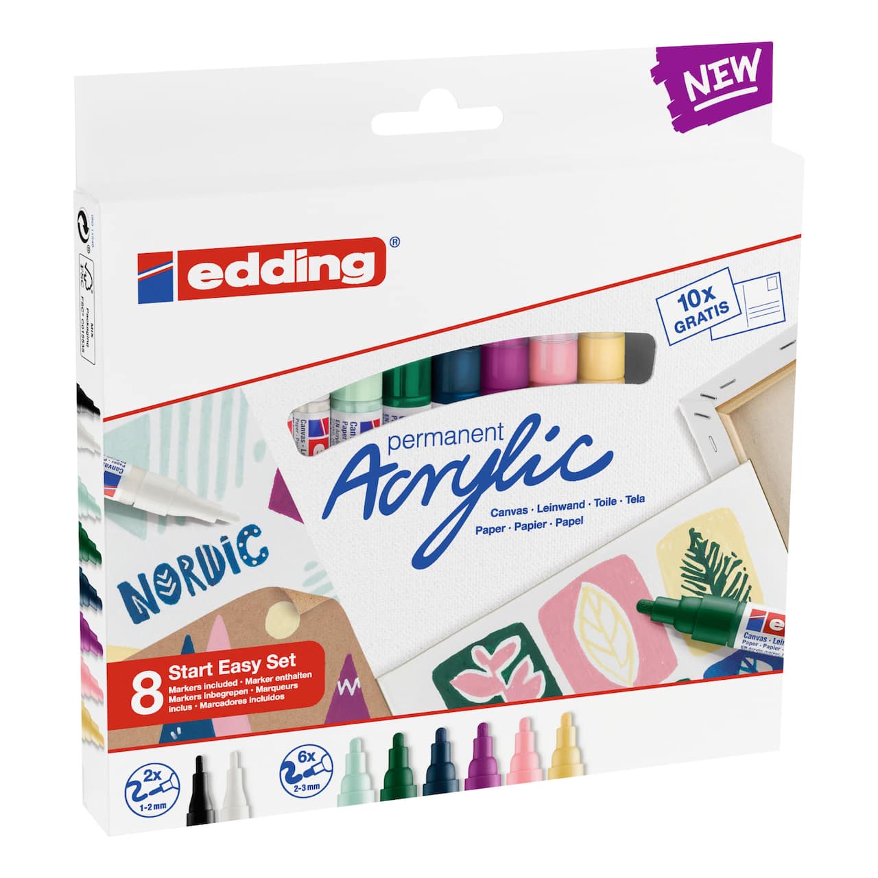 Edding&#xAE; 8 Nordic Color Acrylic Marker Starter Set